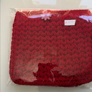 Red Knit Pouch